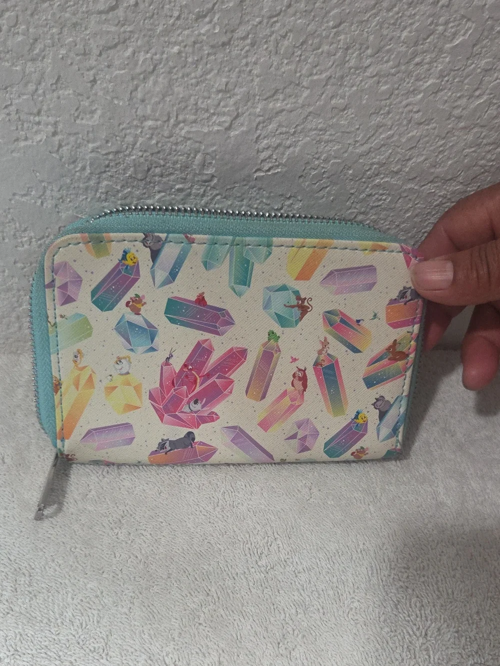 Disney Loungefly Crystal Gem Zip Wallet - Pastel Multicolor